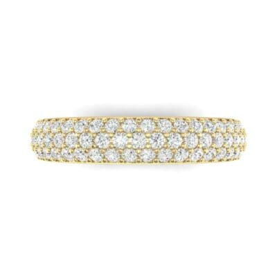 Domed Three-Row Pave Diamond Ring (1.01 CTW) Top Flat View