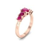 Oval and Round Five-Stone Ruby Engagement Ring (1.32 CTW) Perspective View