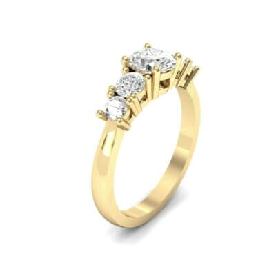 Oval and Round Five-Stone Diamond Engagement Ring (1.32 CTW) Perspective View