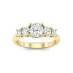 Oval and Round Five-Stone Diamond Engagement Ring (1.32 CTW) Top Dynamic View