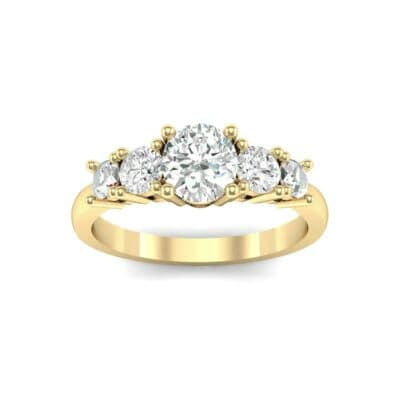 Oval and Round Five-Stone Diamond Engagement Ring (1.32 CTW) Top Dynamic View