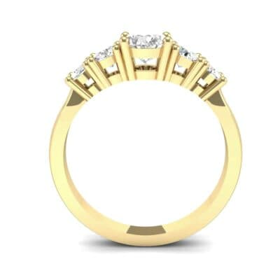 Oval and Round Five-Stone Diamond Engagement Ring (1.32 CTW) Side View