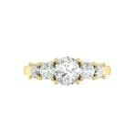 Oval and Round Five-Stone Diamond Engagement Ring (1.32 CTW) Top Flat View
