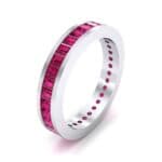 Channel-Set Baguette Ruby Eternity Ring (2.04 CTW) Perspective View