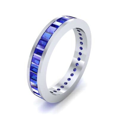 Channel-Set Baguette Blue Sapphire Eternity Ring (2.04 CTW) Perspective View