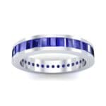 Channel-Set Baguette Blue Sapphire Eternity Ring (2.04 CTW) Top Dynamic View