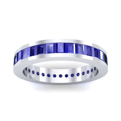 Channel-Set Baguette Blue Sapphire Eternity Ring (2.04 CTW) Top Dynamic View