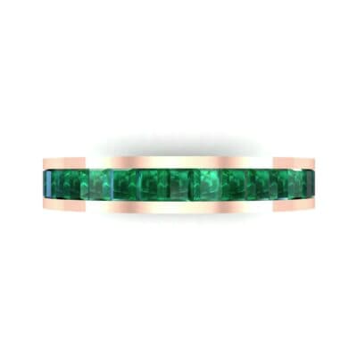 Channel-Set Baguette Emerald Eternity Ring (2.04 CTW) Top Flat View