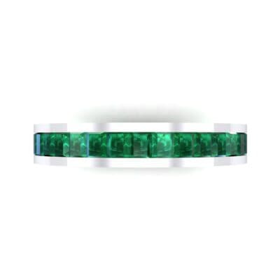 Channel-Set Baguette Emerald Eternity Ring (2.04 CTW) Top Flat View