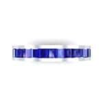 Channel-Set Baguette Blue Sapphire Eternity Ring (2.04 CTW) Top Flat View