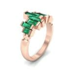 Staggered Bar-Set Emerald Ring (1.68 CTW) Perspective View