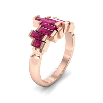 Staggered Bar-Set Ruby Ring (1.68 CTW) Perspective View