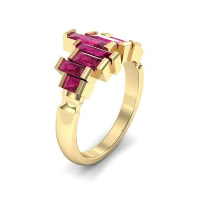 Staggered Bar-Set Ruby Ring (1.68 CTW) Perspective View