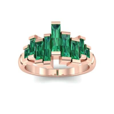 Staggered Bar-Set Emerald Ring (1.68 CTW) Top Dynamic View