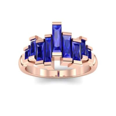 Staggered Bar-Set Blue Sapphire Ring (1.68 CTW) Top Dynamic View