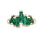 Staggered Bar-Set Emerald Ring (1.68 CTW) Top Flat View