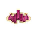 Staggered Bar-Set Ruby Ring (1.68 CTW) Top Flat View
