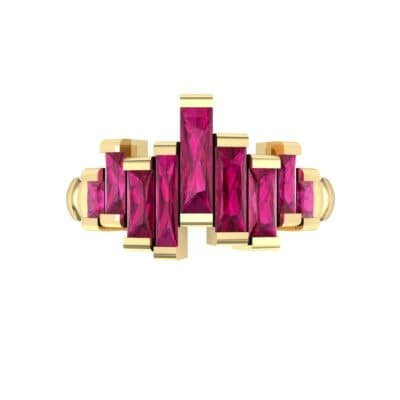 Staggered Bar-Set Ruby Ring (1.68 CTW) Top Flat View