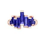Staggered Bar-Set Blue Sapphire Ring (1.68 CTW) Top Flat View