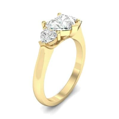 Heart Three-Stone Trellis Diamond Engagement Ring (1.72 CTW) Perspective View