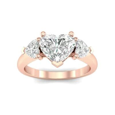 Heart Three-Stone Trellis Diamond Engagement Ring (1.72 CTW) Top Dynamic View