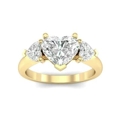 Heart Three-Stone Trellis Diamond Engagement Ring (1.72 CTW) Top Dynamic View