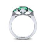 Heart Three-Stone Trellis Emerald Engagement Ring (1.72 CTW) Side View