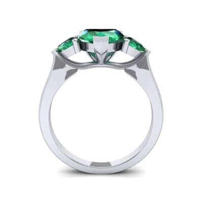 Heart Three-Stone Trellis Emerald Engagement Ring (1.72 CTW) Side View