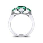 Heart Three-Stone Trellis Emerald Engagement Ring (1.72 CTW) Side View