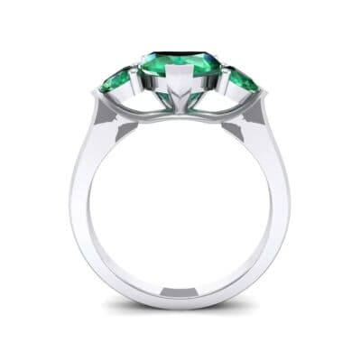 Heart Three-Stone Trellis Emerald Engagement Ring (1.72 CTW) Side View