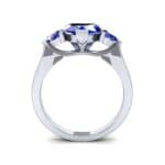 Heart Three-Stone Trellis Blue Sapphire Engagement Ring (1.72 CTW) Side View