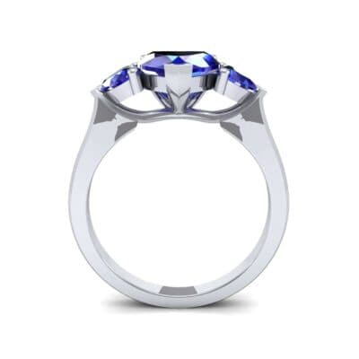 Heart Three-Stone Trellis Blue Sapphire Engagement Ring (1.72 CTW) Side View