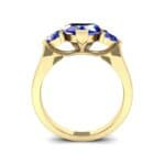 Heart Three-Stone Trellis Blue Sapphire Engagement Ring (1.72 CTW) Side View