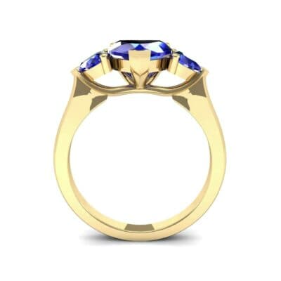 Heart Three-Stone Trellis Blue Sapphire Engagement Ring (1.72 CTW) Side View