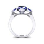 Heart Three-Stone Trellis Blue Sapphire Engagement Ring (1.72 CTW) Side View
