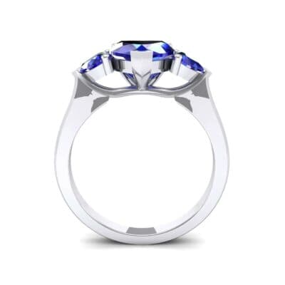 Heart Three-Stone Trellis Blue Sapphire Engagement Ring (1.72 CTW) Side View