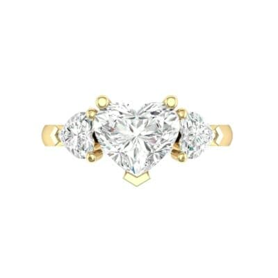 Heart Three-Stone Trellis Diamond Engagement Ring (1.72 CTW) Top Flat View