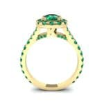 Bridge Initial Cushion-Cut Halo Emerald Engagement Ring (1.88 CTW) Side View