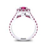 Bridge Initial Cushion-Cut Halo Ruby Engagement Ring (1.88 CTW) Side View