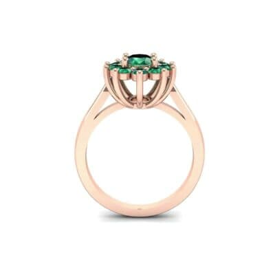 Lotus Oval Cluster Halo Emerald Ring (1.36 CTW) Side View