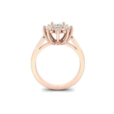 Lotus Oval Cluster Halo Diamond Ring (1.36 CTW) Side View