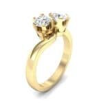 Two-Stone Diamond Bypass Engagement Ring (1 CTW) Perspective View