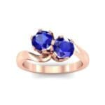 Two-Stone Blue Sapphire Bypass Engagement Ring (1 CTW) Top Dynamic View