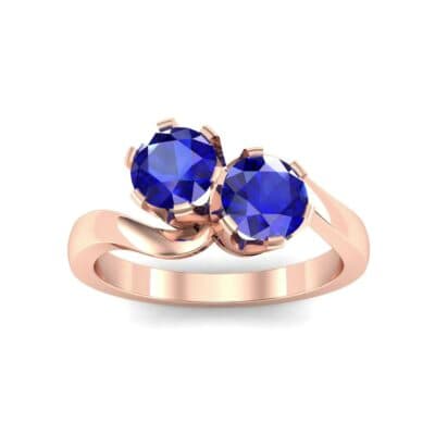 Two-Stone Blue Sapphire Bypass Engagement Ring (1 CTW) Top Dynamic View