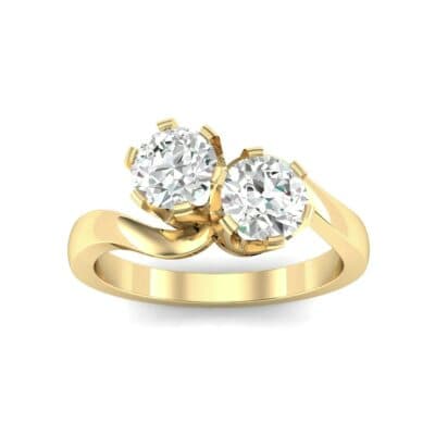 Two-Stone Diamond Bypass Engagement Ring (1 CTW) Top Dynamic View