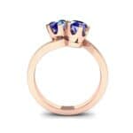 Two-Stone Blue Sapphire Bypass Engagement Ring (1 CTW) Side View
