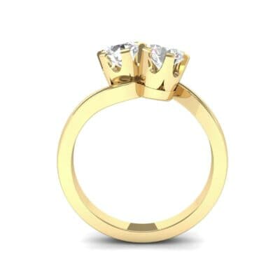 Two-Stone Diamond Bypass Engagement Ring (1 CTW) Side View
