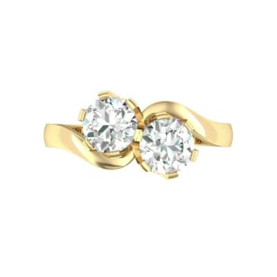 Two-Stone Diamond Bypass Engagement Ring (1 CTW) Top Flat View