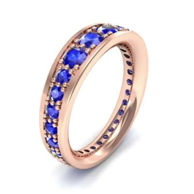 Round Brilliant Tapered Blue Sapphire Eternity Ring (1.98 CTW) Perspective View
