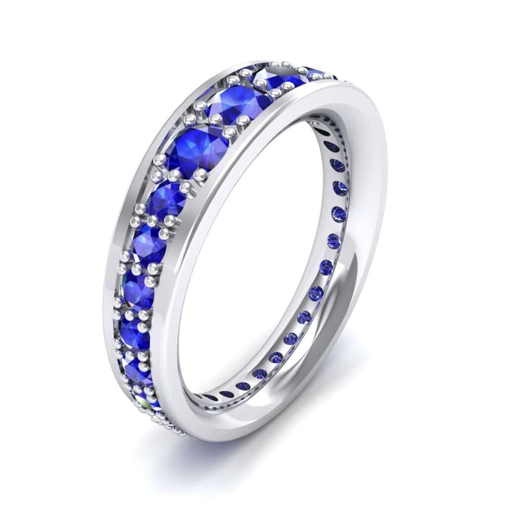 Round Brilliant Tapered Blue Sapphire Eternity Ring (1.98 CTW) 4737 Render 1 01 Camera1 Stone 3 Blue Sapphire 0 Floor 0 Metal 4 White Gold 0 Emitter Aqua Light 0